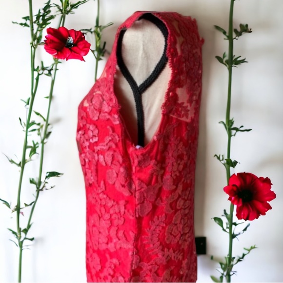 Tadashi Shoji Paillette Embroidered Illusion Lace Dress Size 14 - Picture 12 of 16